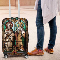 Happy Saints Cyril and Methodius Day Luggage Cover Christian Stained-Glass Window