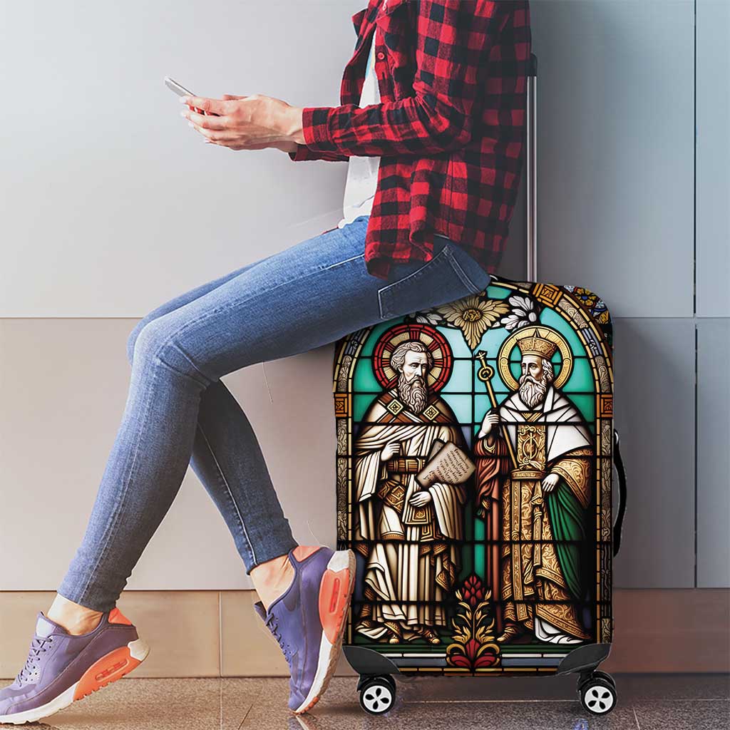 Happy Saints Cyril and Methodius Day Luggage Cover Christian Stained-Glass Window