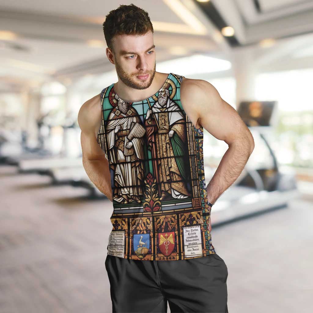 Happy Saints Cyril and Methodius Day Men Tank Top Christian Stained-Glass Window