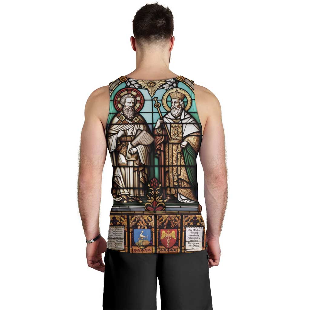 Happy Saints Cyril and Methodius Day Men Tank Top Christian Stained-Glass Window