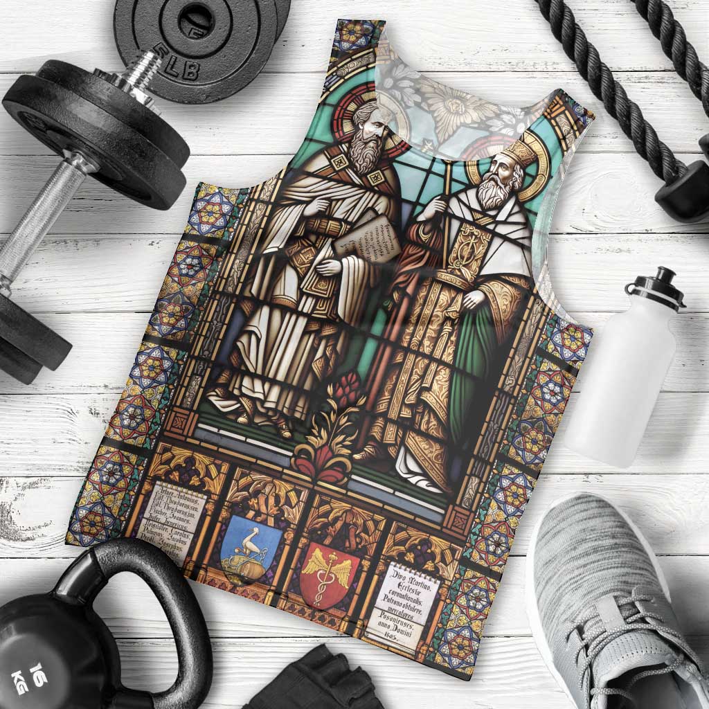 Happy Saints Cyril and Methodius Day Men Tank Top Christian Stained-Glass Window