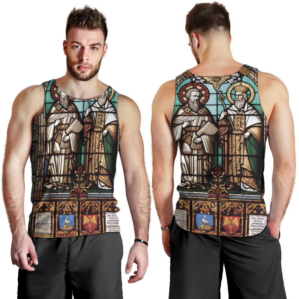 Happy Saints Cyril and Methodius Day Men Tank Top Christian Stained-Glass Window