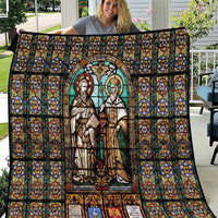 Happy Saints Cyril and Methodius Day Quilt Christian Stained-Glass Window