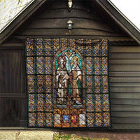 Happy Saints Cyril and Methodius Day Quilt Christian Stained-Glass Window