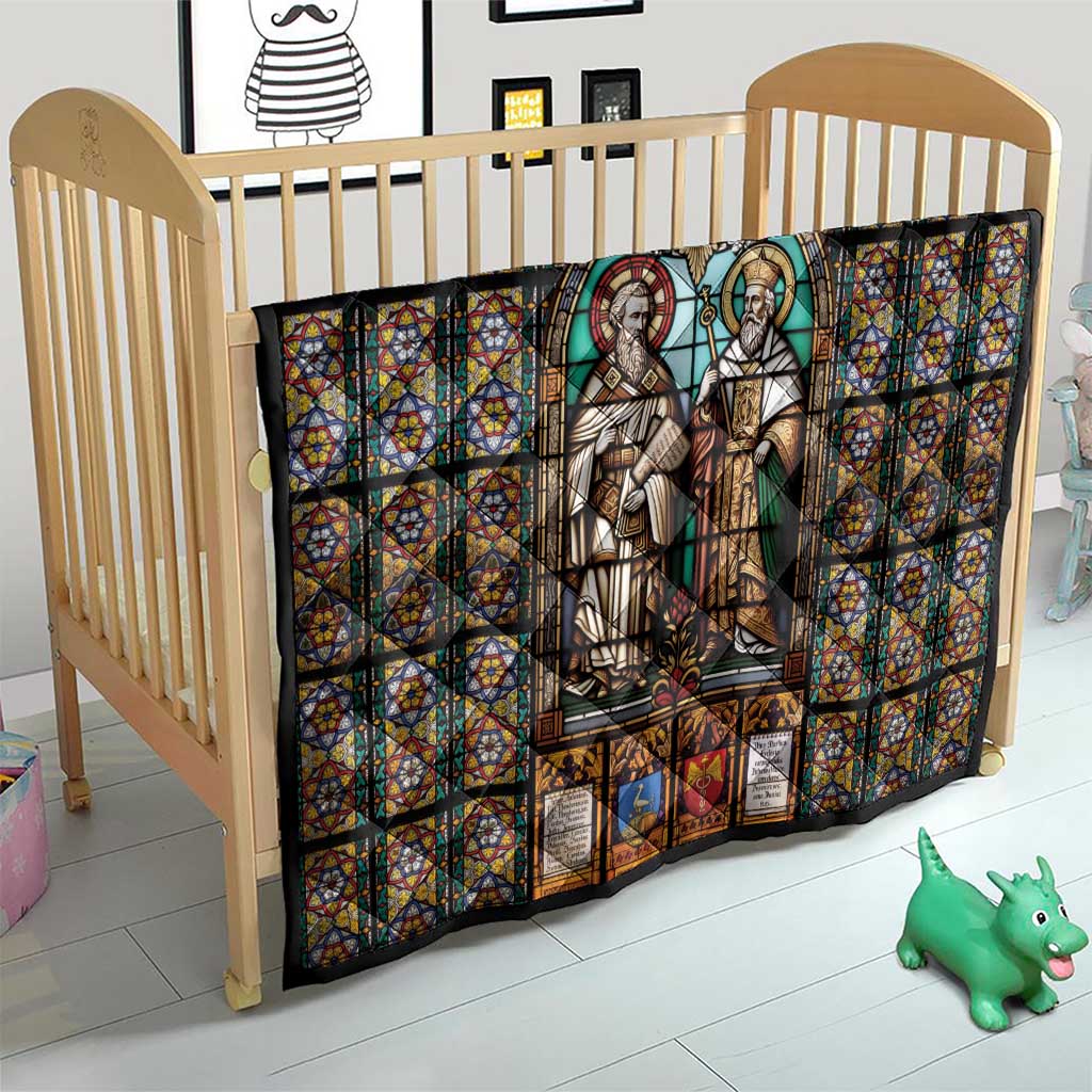 Happy Saints Cyril and Methodius Day Quilt Christian Stained-Glass Window
