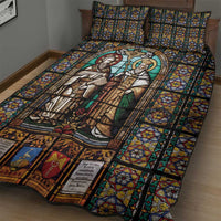 Happy Saints Cyril and Methodius Day Quilt Bed Set Christian Stained-Glass Window