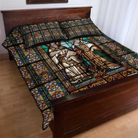 Happy Saints Cyril and Methodius Day Quilt Bed Set Christian Stained-Glass Window