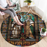 Happy Saints Cyril and Methodius Day Round Carpet Christian Stained-Glass Window