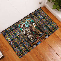Happy Saints Cyril and Methodius Day Rubber Doormat Christian Stained-Glass Window
