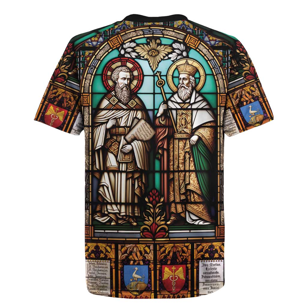 Happy Saints Cyril and Methodius Day Rugby Jersey Christian Stained-Glass Window