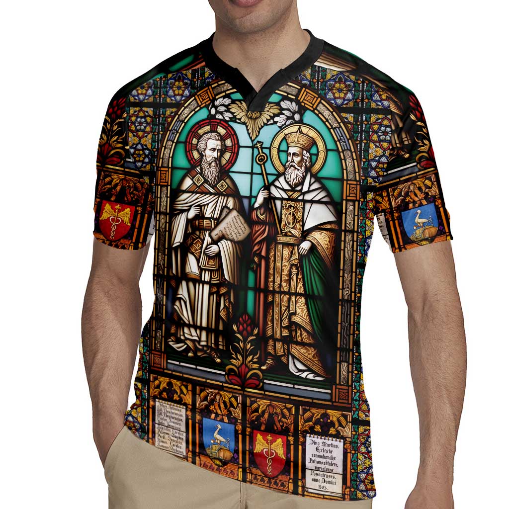 Happy Saints Cyril and Methodius Day Rugby Jersey Christian Stained-Glass Window