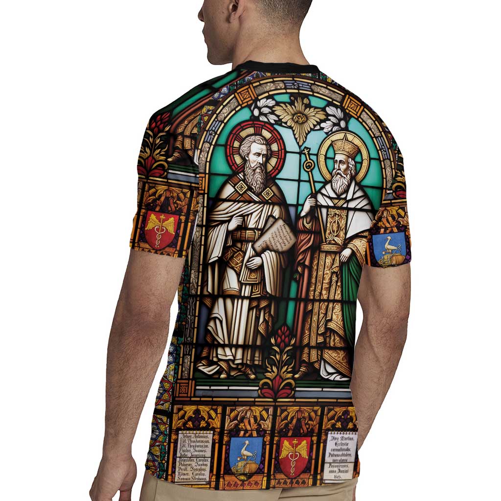 Happy Saints Cyril and Methodius Day Rugby Jersey Christian Stained-Glass Window