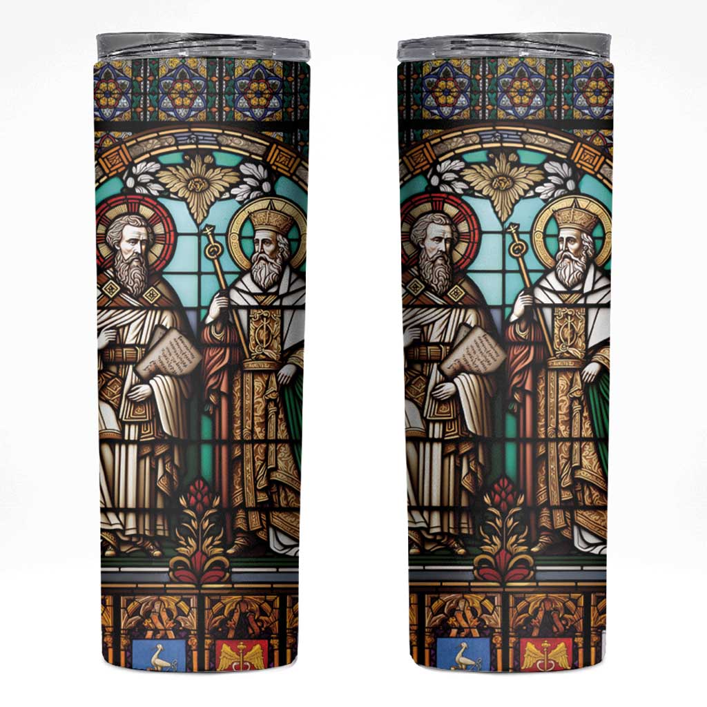 Happy Saints Cyril and Methodius Day Skinny Tumbler Christian Stained-Glass Window