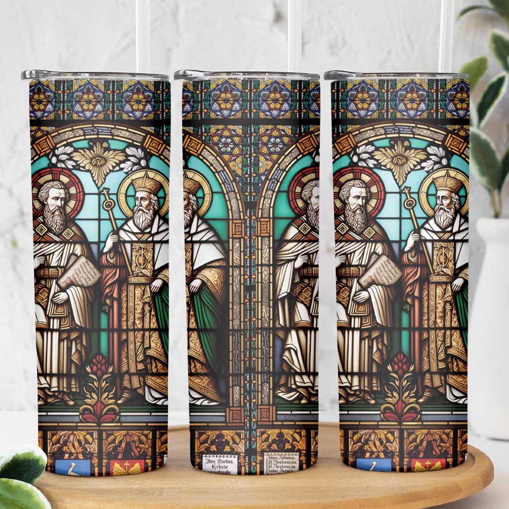 Happy Saints Cyril and Methodius Day Skinny Tumbler Christian Stained-Glass Window