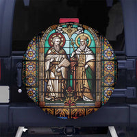 Happy Saints Cyril and Methodius Day Spare Tire Cover Christian Stained-Glass Window