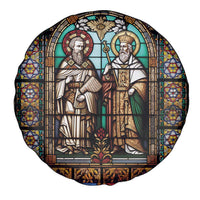 Happy Saints Cyril and Methodius Day Spare Tire Cover Christian Stained-Glass Window