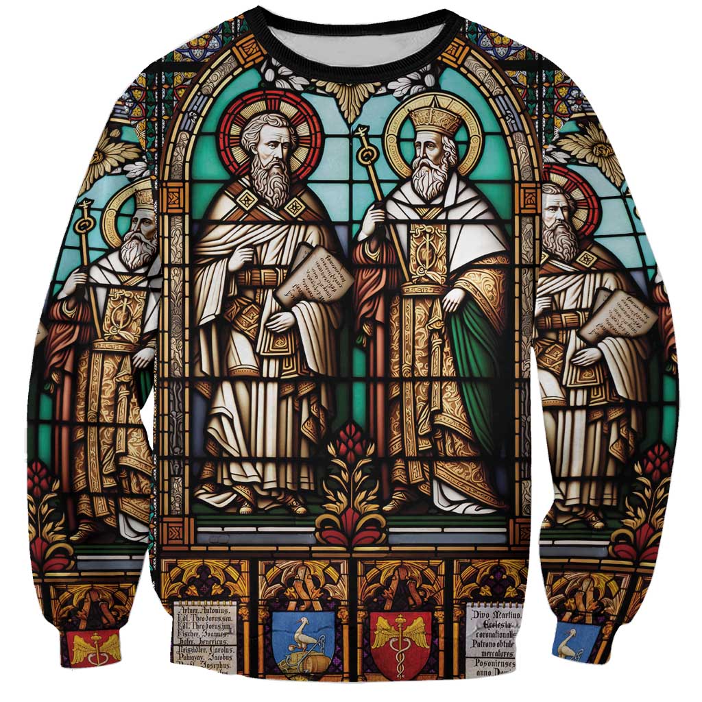 Happy Saints Cyril and Methodius Day Sweatshirt Christian Stained-Glass Window