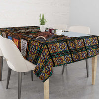 Happy Saints Cyril and Methodius Day Tablecloth Christian Stained-Glass Window