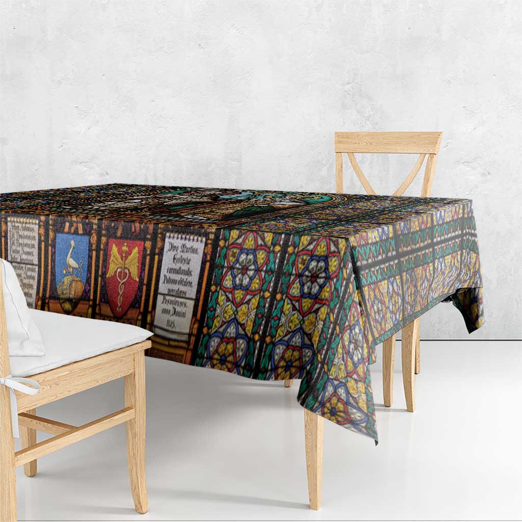 Happy Saints Cyril and Methodius Day Tablecloth Christian Stained-Glass Window