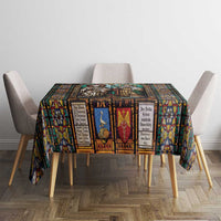 Happy Saints Cyril and Methodius Day Tablecloth Christian Stained-Glass Window
