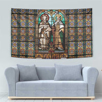 Happy Saints Cyril and Methodius Day Tapestry Christian Stained-Glass Window