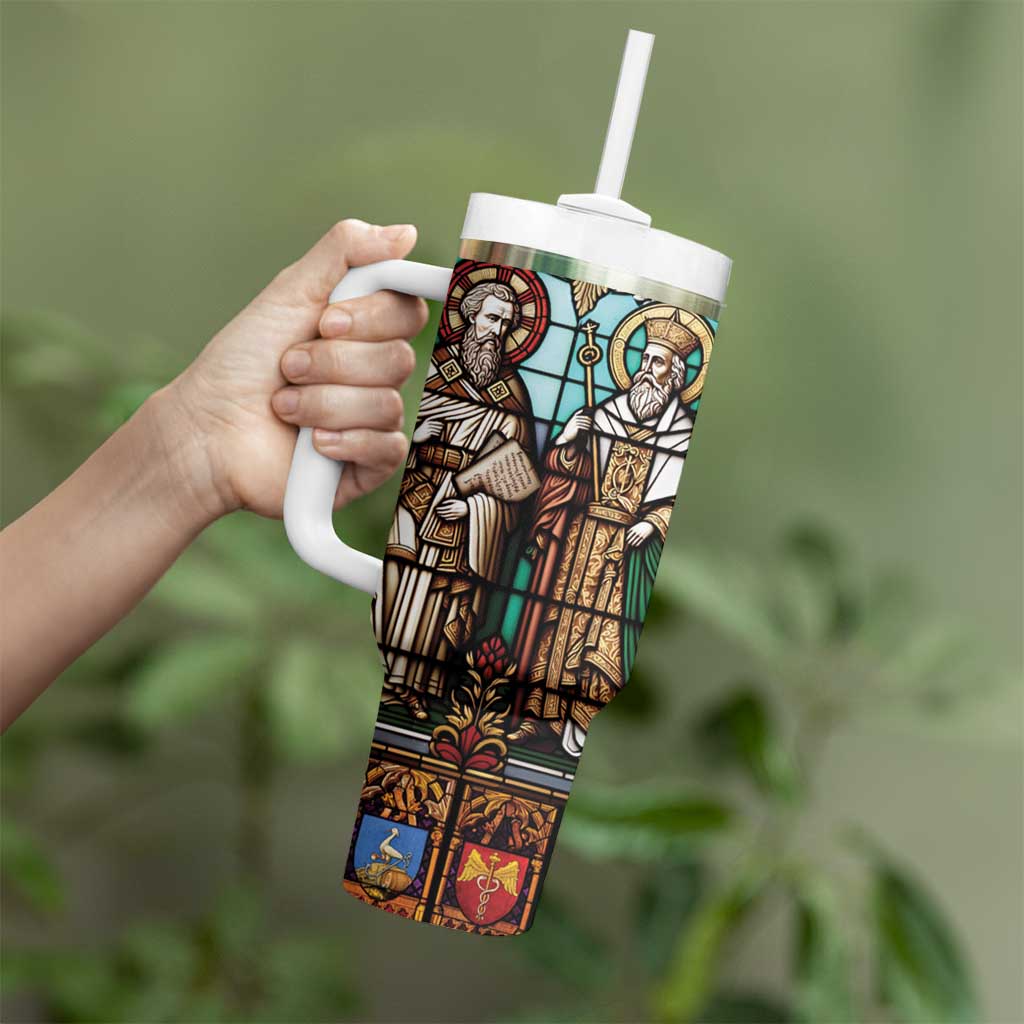 Happy Saints Cyril and Methodius Day Tumbler With Handle Christian Stained-Glass Window