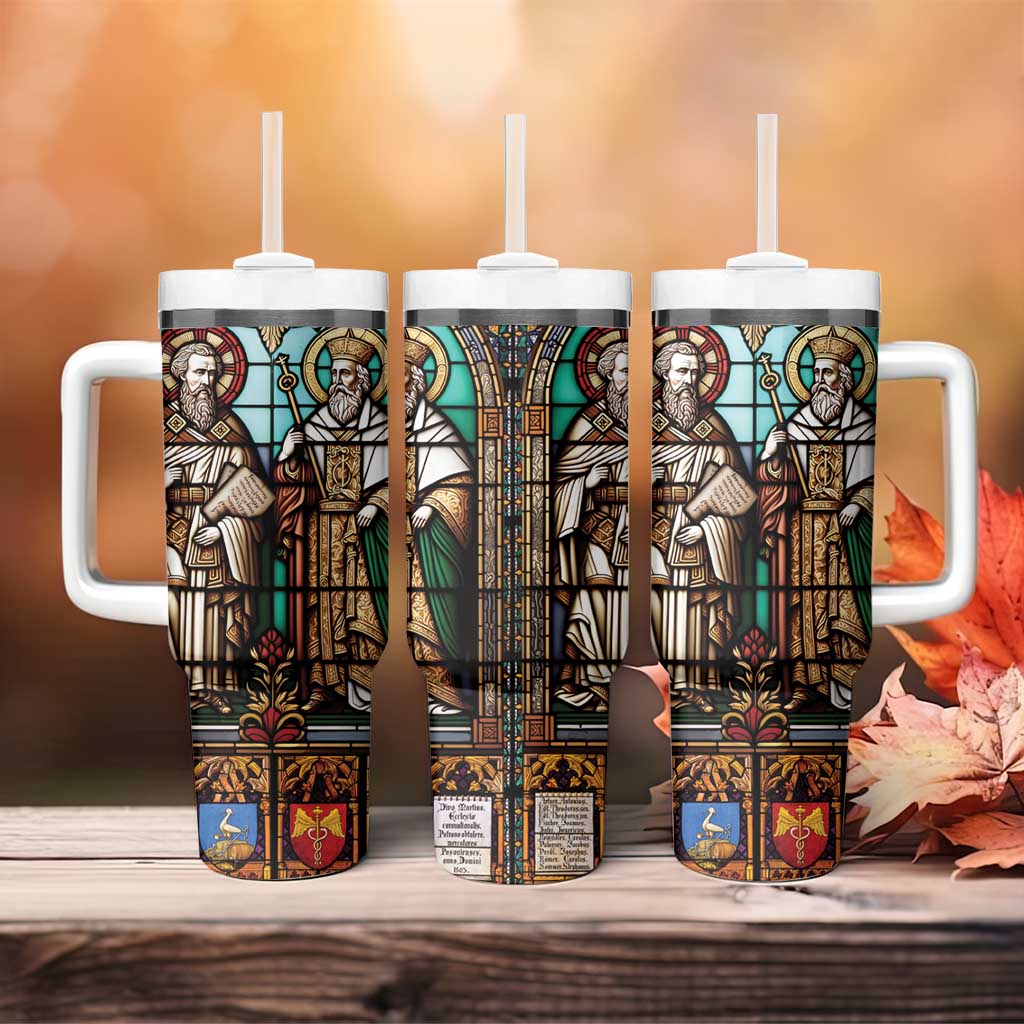 Happy Saints Cyril and Methodius Day Tumbler With Handle Christian Stained-Glass Window