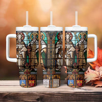 Happy Saints Cyril and Methodius Day Tumbler With Handle Christian Stained-Glass Window