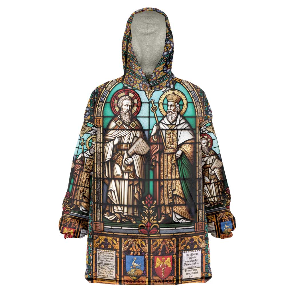 Happy Saints Cyril and Methodius Day Wearable Blanket Hoodie Christian Stained-Glass Window