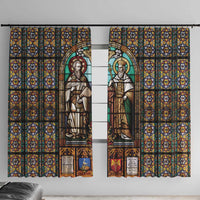 Happy Saints Cyril and Methodius Day Window Curtain Christian Stained-Glass Window