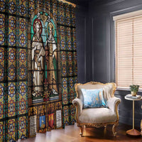 Happy Saints Cyril and Methodius Day Window Curtain Christian Stained-Glass Window