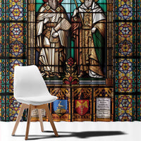 Happy Saints Cyril and Methodius Day Window Curtain Christian Stained-Glass Window