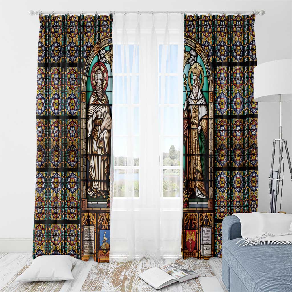 Happy Saints Cyril and Methodius Day Window Curtain Christian Stained-Glass Window