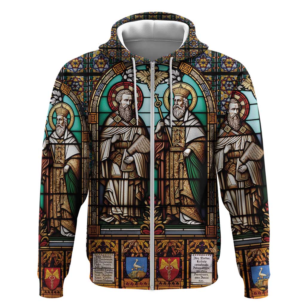Happy Saints Cyril and Methodius Day Zip Hoodie Christian Stained-Glass Window