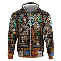 Happy Saints Cyril and Methodius Day Zip Hoodie Christian Stained-Glass Window