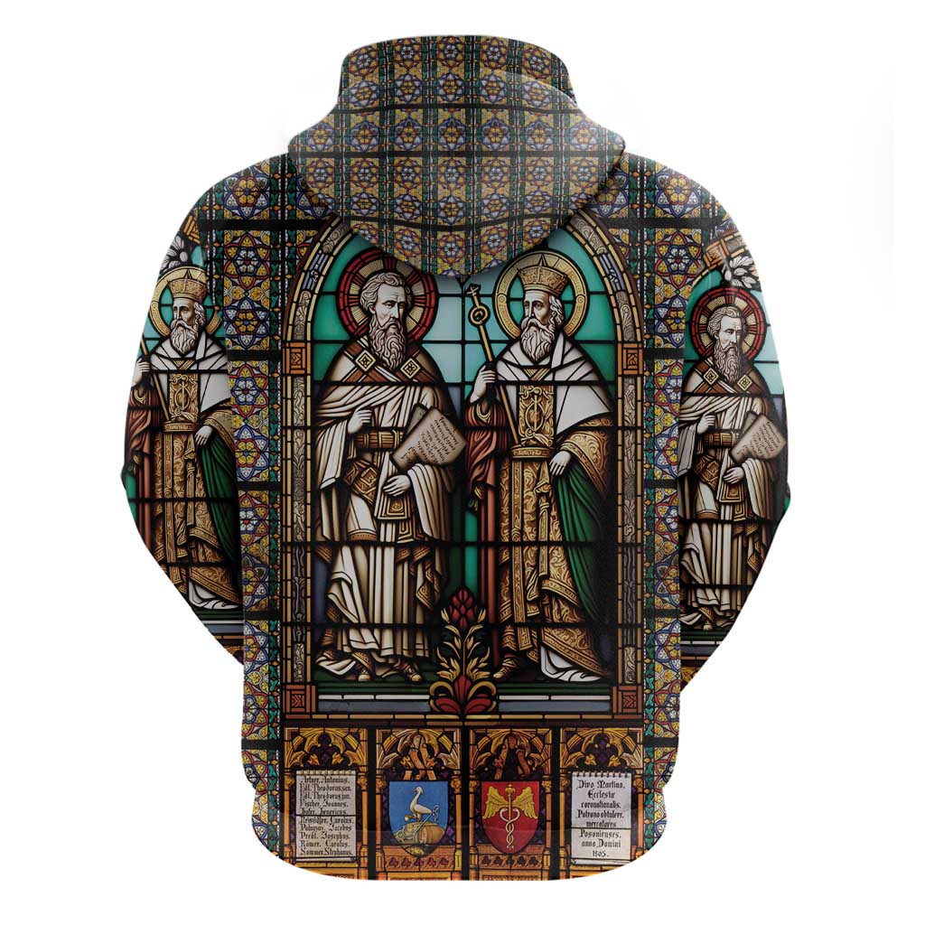 Happy Saints Cyril and Methodius Day Zip Hoodie Christian Stained-Glass Window