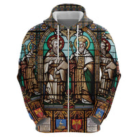 Happy Saints Cyril and Methodius Day Zip Hoodie Christian Stained-Glass Window
