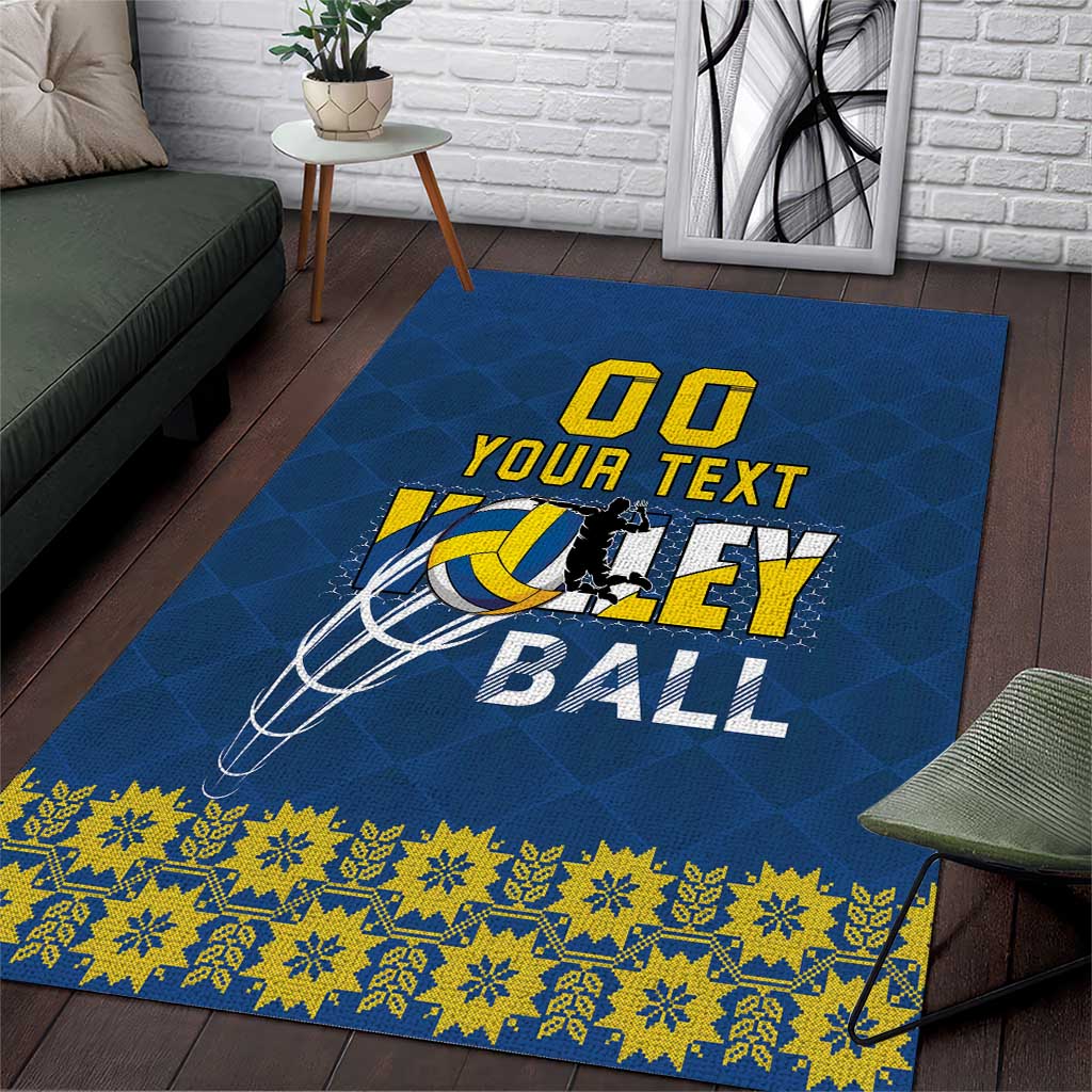 Custom Ukraine Volleyball Area Rug Cholovicha Zbirna Ukrainy z Volejbolu