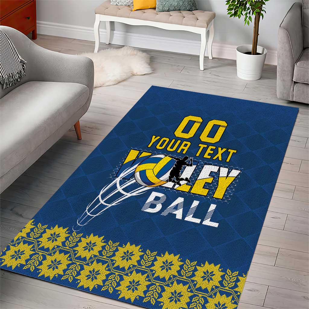 Custom Ukraine Volleyball Area Rug Cholovicha Zbirna Ukrainy z Volejbolu