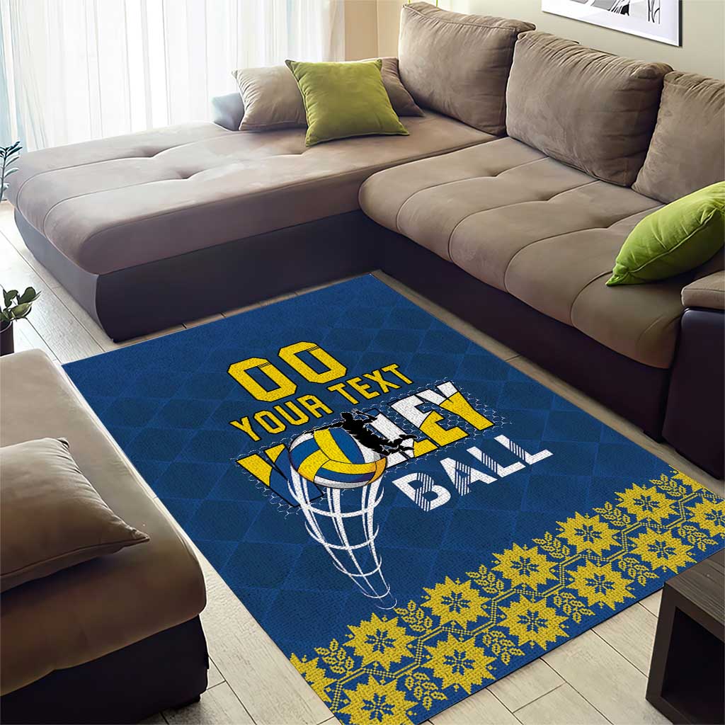 Custom Ukraine Volleyball Area Rug Cholovicha Zbirna Ukrainy z Volejbolu