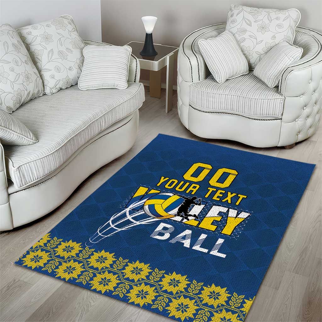 Custom Ukraine Volleyball Area Rug Cholovicha Zbirna Ukrainy z Volejbolu