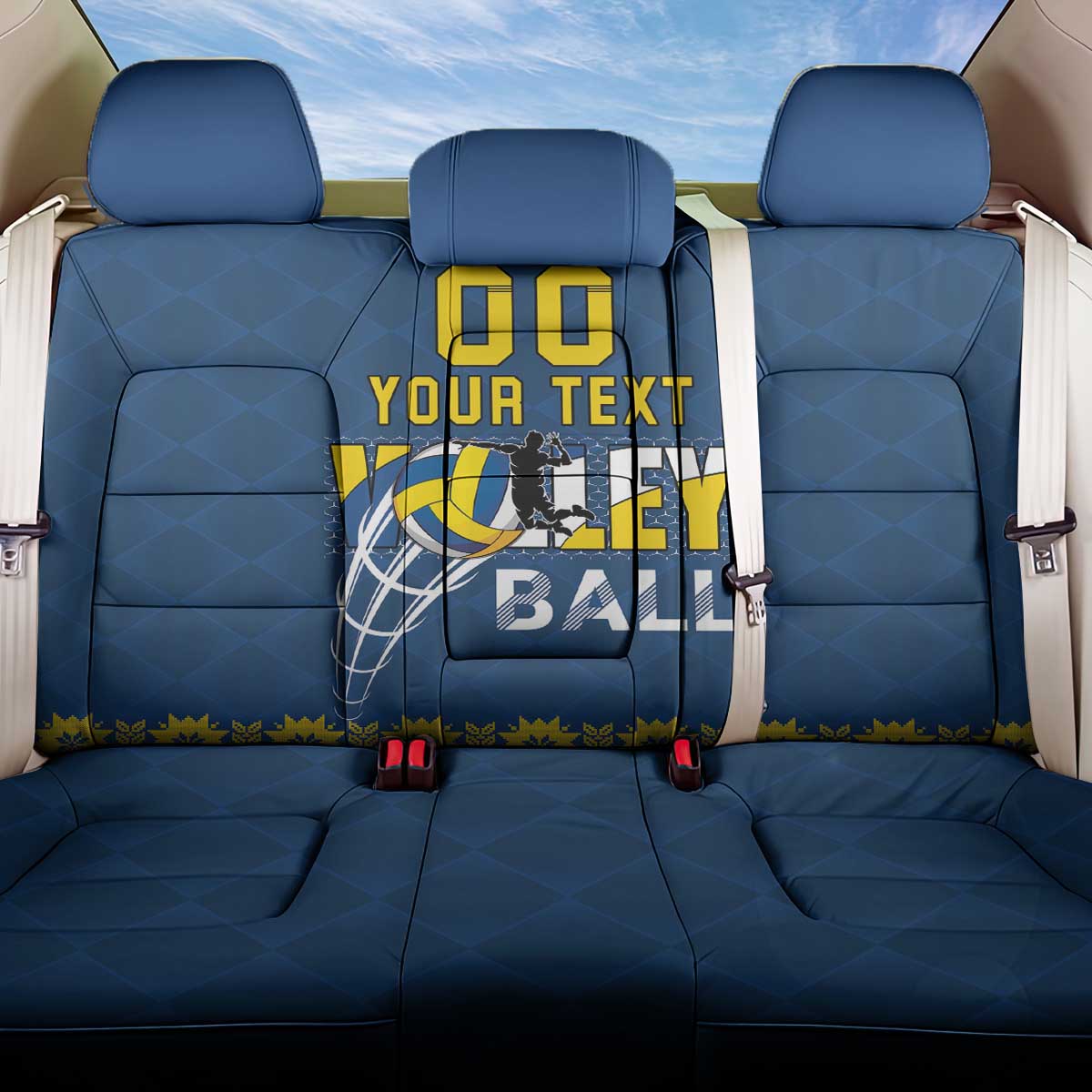 Custom Ukraine Volleyball Back Car Seat Cover Cholovicha Zbirna Ukrainy z Volejbolu