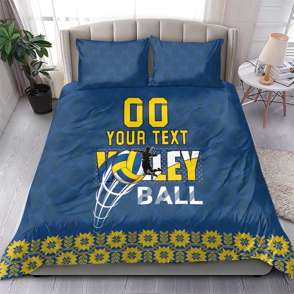 Custom Ukraine Volleyball Bedding Set Cholovicha Zbirna Ukrainy z Volejbolu