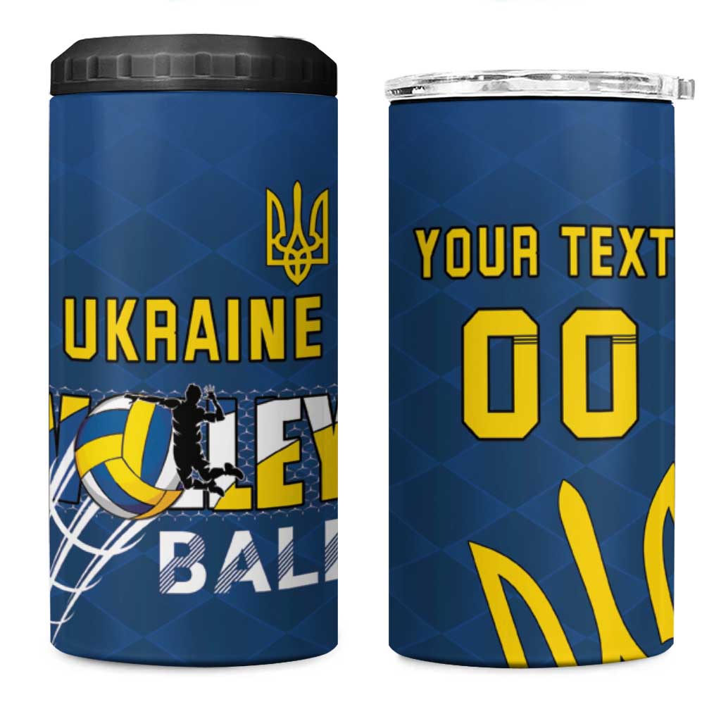 Custom Ukraine Volleyball 4 in 1 Can Cooler Tumbler Cholovicha Zbirna Ukrainy z Volejbolu