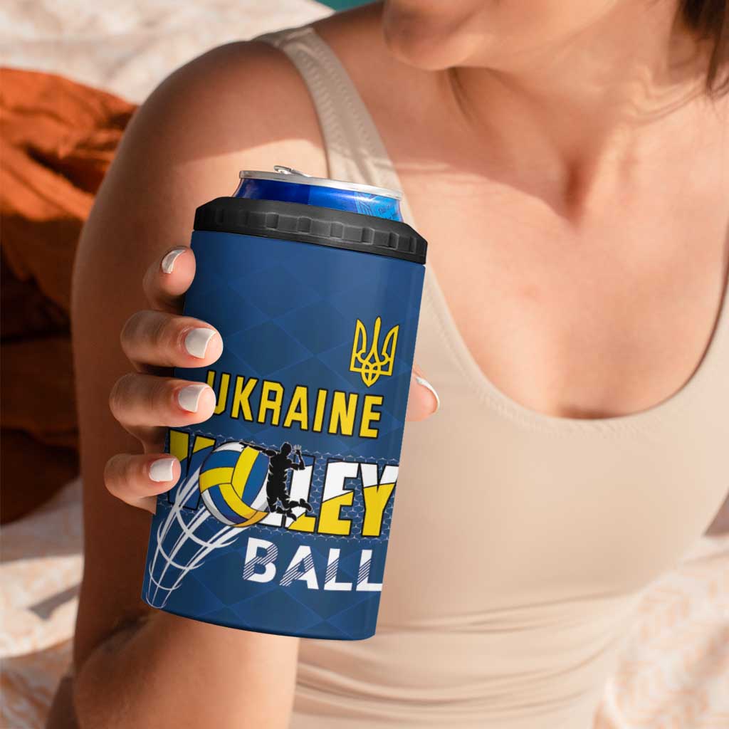 Custom Ukraine Volleyball 4 in 1 Can Cooler Tumbler Cholovicha Zbirna Ukrainy z Volejbolu