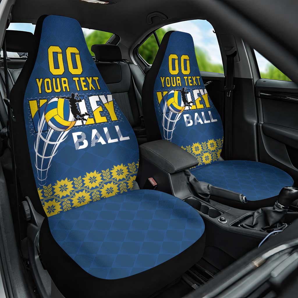 Custom Ukraine Volleyball Car Seat Cover Cholovicha Zbirna Ukrainy z Volejbolu