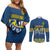 Custom Ukraine Volleyball Couples Matching Off Shoulder Short Dress and Long Sleeve Button Shirt Cholovicha Zbirna Ukrainy z Volejbolu