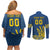 Custom Ukraine Volleyball Couples Matching Off Shoulder Short Dress and Long Sleeve Button Shirt Cholovicha Zbirna Ukrainy z Volejbolu