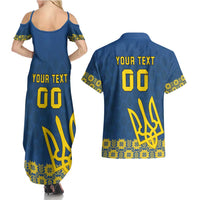 Custom Ukraine Volleyball Couples Matching Summer Maxi Dress and Hawaiian Shirt Cholovicha Zbirna Ukrainy z Volejbolu