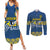 Custom Ukraine Volleyball Couples Matching Summer Maxi Dress and Long Sleeve Button Shirt Cholovicha Zbirna Ukrainy z Volejbolu